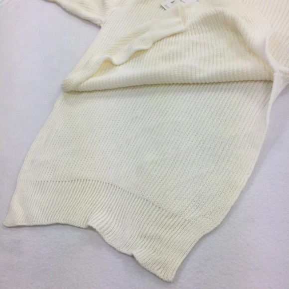 NWT Missguided Chunky Knit Side Slit Sweater S/M Womens Cream Ivory Oversized - Picture 6 of 8